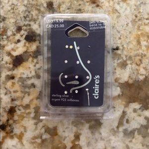 NEVER USED Sterling silver nose rings frm Claire’s